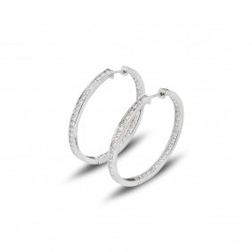 White Gold Diamond Set Hoop Earrings 2.59ct White Gold Diamond Set Hoop Earrings 2.59ct